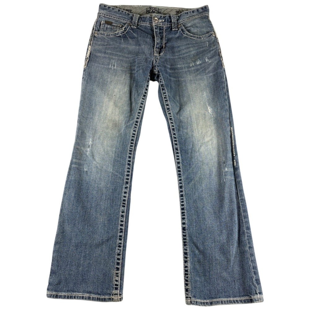 Buckle‎ Black Nine Fit Straight Jeans Men's 31x30 Blue Denim Distressed Rugged